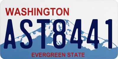 WA license plate AST8441