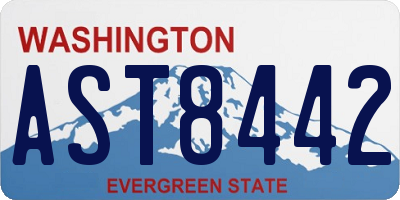 WA license plate AST8442