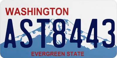 WA license plate AST8443