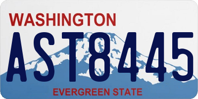 WA license plate AST8445