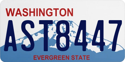 WA license plate AST8447