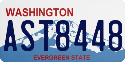 WA license plate AST8448