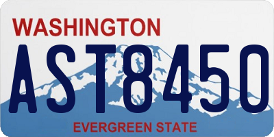 WA license plate AST8450