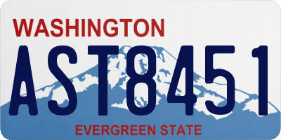WA license plate AST8451