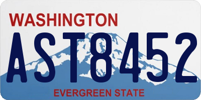WA license plate AST8452