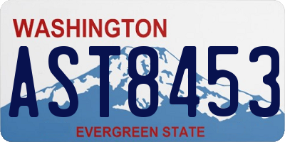 WA license plate AST8453