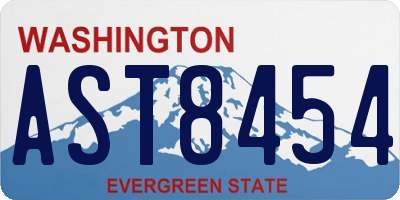 WA license plate AST8454
