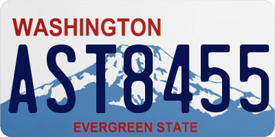 WA license plate AST8455