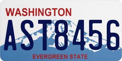 WA license plate AST8456