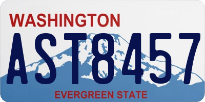 WA license plate AST8457
