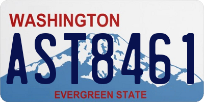 WA license plate AST8461