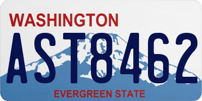 WA license plate AST8462