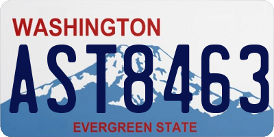 WA license plate AST8463