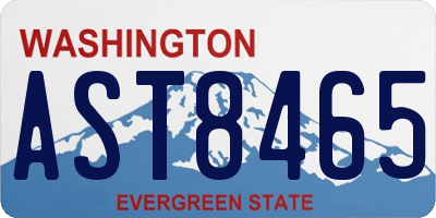 WA license plate AST8465