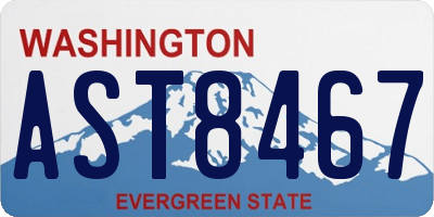 WA license plate AST8467