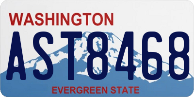 WA license plate AST8468
