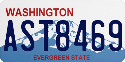 WA license plate AST8469