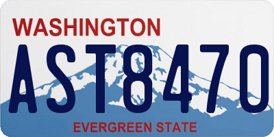 WA license plate AST8470