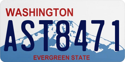 WA license plate AST8471