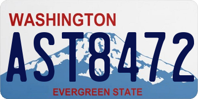 WA license plate AST8472