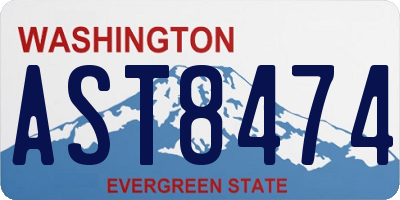 WA license plate AST8474