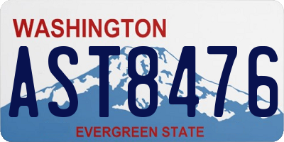 WA license plate AST8476