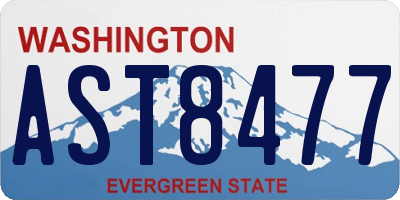 WA license plate AST8477