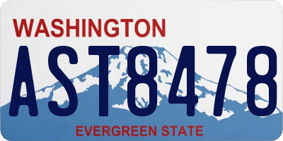 WA license plate AST8478