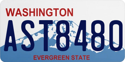 WA license plate AST8480