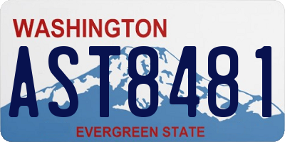 WA license plate AST8481