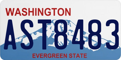 WA license plate AST8483