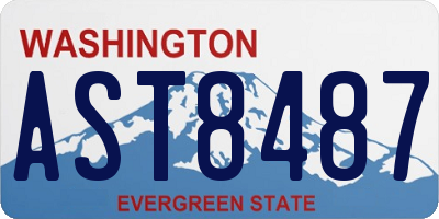 WA license plate AST8487