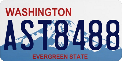 WA license plate AST8488