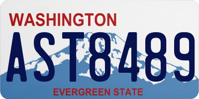 WA license plate AST8489