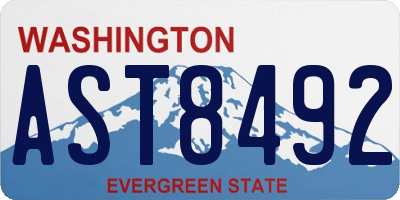 WA license plate AST8492