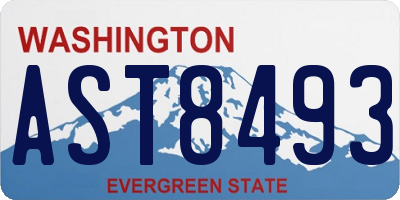 WA license plate AST8493