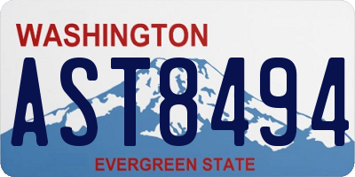 WA license plate AST8494