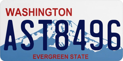 WA license plate AST8496