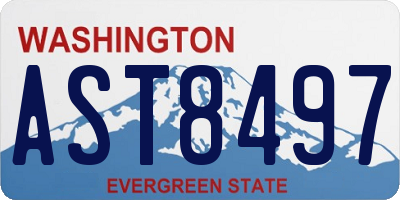 WA license plate AST8497
