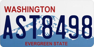 WA license plate AST8498