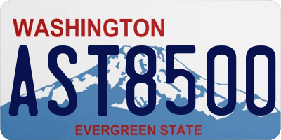 WA license plate AST8500