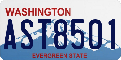WA license plate AST8501