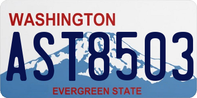WA license plate AST8503