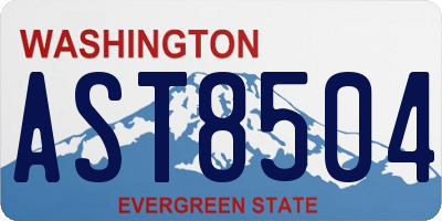 WA license plate AST8504