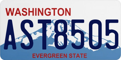 WA license plate AST8505