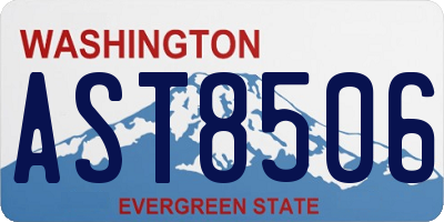 WA license plate AST8506