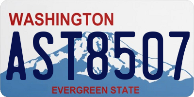 WA license plate AST8507