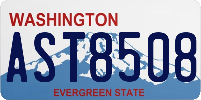 WA license plate AST8508