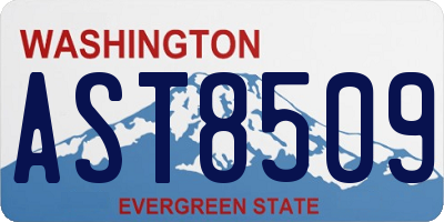 WA license plate AST8509