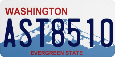 WA license plate AST8510